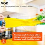 Vgo... 2-Pairs Reusable Household Gloves, Rubber Dishwashing gloves, Extra - Image 4