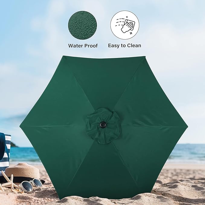 Simple Deluxe 9' Patio Umbrella Outdoor Table Market Yard Umbrella with Push Button Tilt/Crank - Image 4