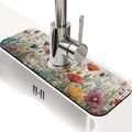 Kitchen Sink Splash Guard，wildflowers-in the meadow Faucet Mat Sink by ZHUZHISHAN