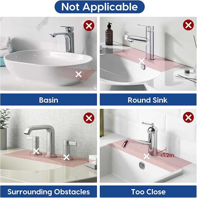 17.7 Inch Silicone Faucet Mat for Kitchen Sink Splash Guard - Image 3