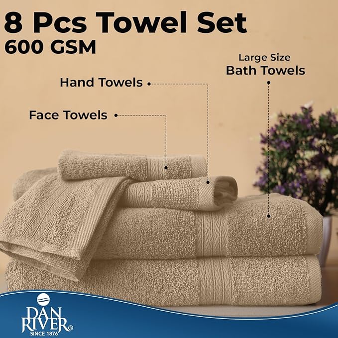 DAN RIVER 8 PC Luxury Bath Towels - Image 7