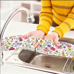 2 Pcs Kitchen Sink Splash Guard Faucet Mats Colorful Watercolor Flowers and - Image 6