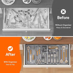 Lifewit Utensil Organizer for Kitchen Drawer, Expandable Cooking Silverware Tray - Image 7