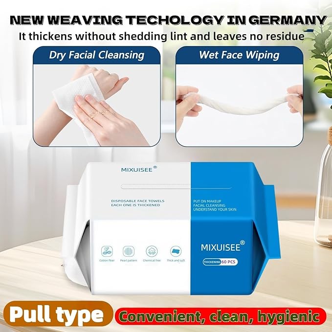 Disposable face towel, MIXUISEE thick and soft face towels, 100% cotton face - Image 7
