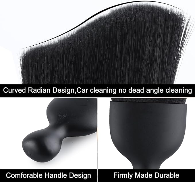 GaRhomxy Car Detailing Brushes, Car Interior Dust Sweeping Soft Brush, Soft - Image 3