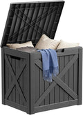 DRATO 32 Gallon Deck Box X pattern, Outdoor Storage Box for Patio Cushion, Garden Tools,Waterproof Patio Storage box, Lockable（Black，32 Gallon） by DRATOprovidesawarmandcozy
