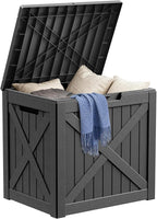 DRATO 32 Gallon Deck Box X pattern, Outdoor Storage Box for Patio Cushion, Garden Tools,Waterproof Patio Storage box, Lockable（Black，32 Gallon） by DRATOprovidesawarmandcozy