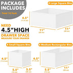 SpaceAid Drawer Organizer Clothes, 12 Pack Dresser Organizer Bins - Image 6