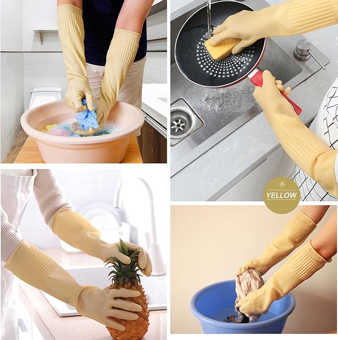 Bamllum 3 Pairs of Rubber Dishwashing Gloves - Image 5