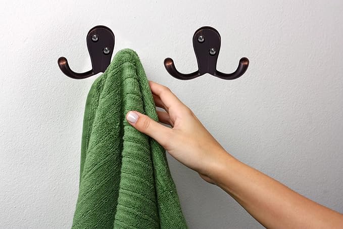 Design House Coat Hooks, Double Prong Hooks, Wall-Mounted, Steel Construction - Image 5