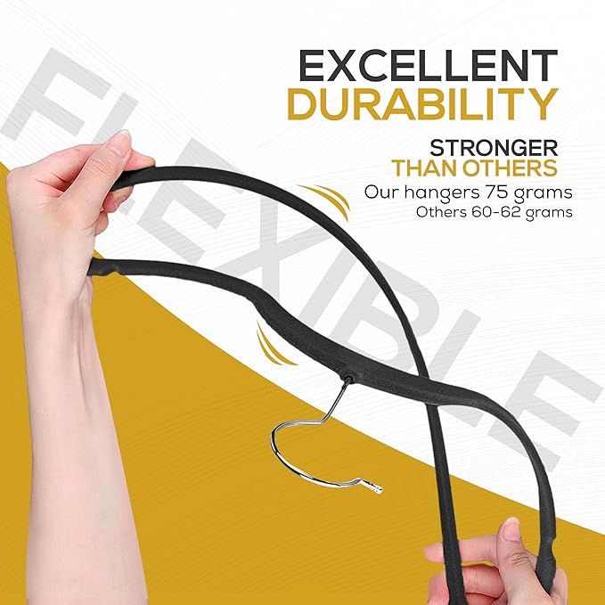 Premium Velvet Hangers 30 Pack Ultra Thin Non Slip Adult Felt Space Saving Suit - Image 7