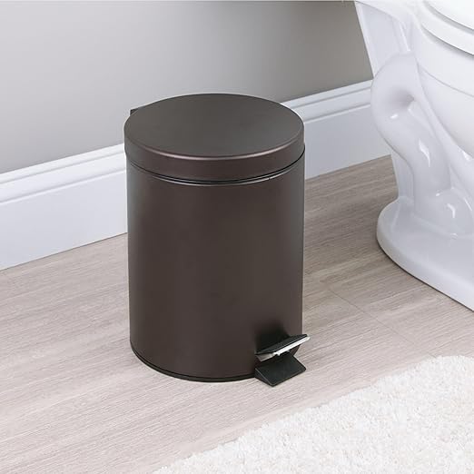 iDesign Round 1.3 Gallon Bathroom Step Trash Can - Image 6