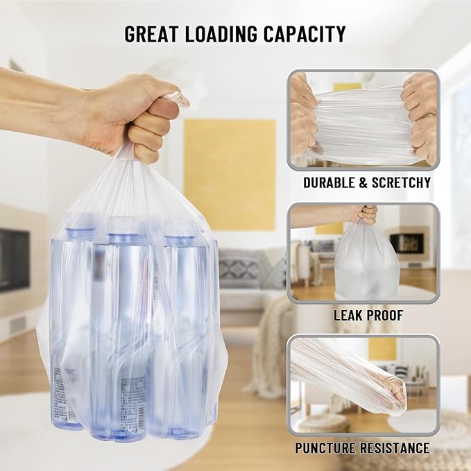 105Counts 8 Gallon Trash Bags, Flexible & Durable Kitchen Garbage Bags - Image 4