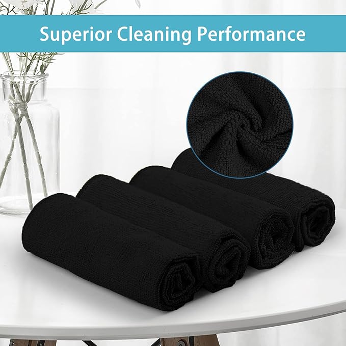 HOMEXCEL Black Microfiber Cleaning Cloth, 150 Pack Cleaning Rags, Cleaning - Image 3