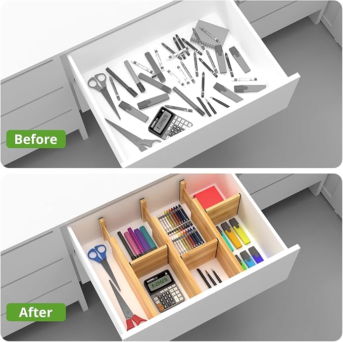 ANTOWIN 4 Pack Expandable Drawer Dividers, 4.7'' High, Extend from 12.2'' to - Image 2