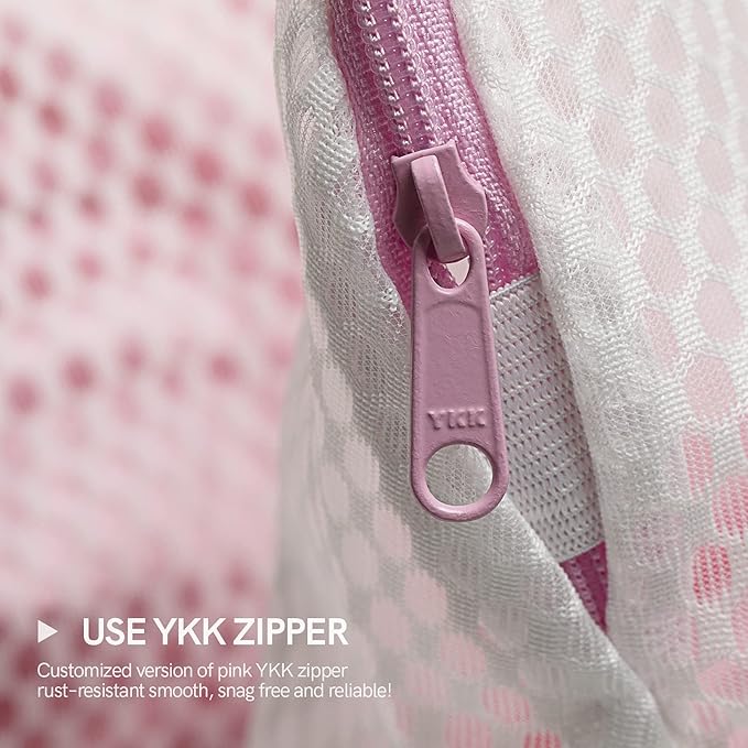COMLIFE Set of 2 Delicates Honeycomb Mesh Laundry Bag, Use YKK Zipper, - Image 3