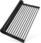 MERRYBOX 20.5" x 13" Roll Up Dish Drying Rack Silicone Wrapped Over The Sink by MERRYBOX