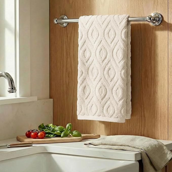 Artoid Mode 1 Pc Beige 3D Diamond Grid Jacquard Hand Towels - Image 3