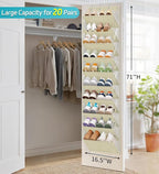 AOODA 10 Tier Clear Over The Door Shoe Organizer Storage, Deep Pockets Large - Image 2