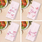 Coquette Pink Bow Checkered Decorative Towels - Image 4