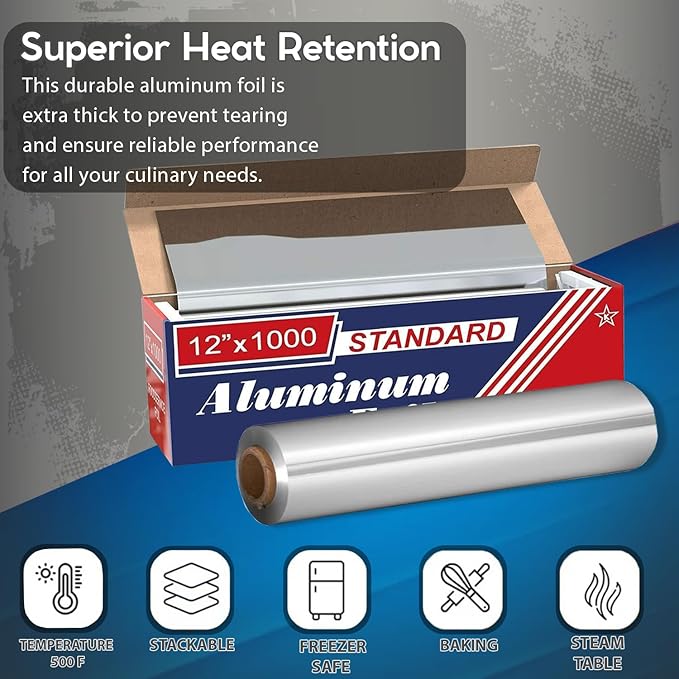 12" x 1000" Standard Aluminum Foil Roll - Image 8