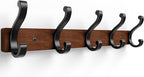 Wood Coat Rack Wall Mounted, Natural Wood Plank by Jasopaco