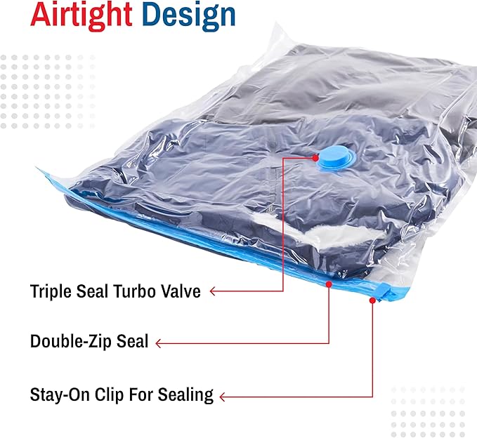 Hanging Vacuum Storage Bags for Clothes & Coats – 8 Pack Vacuum Seal Garment - Image 5