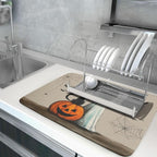 Happy Halloween Black Cat Ghost Dish Drying Mat - Image 5
