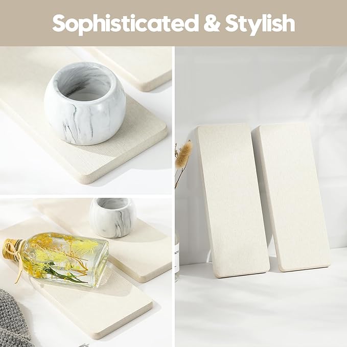 3PCS Bathroom Sink Vanity Trays, Quick Stone Drying Mat Dish Soap Dispenser - Image 6