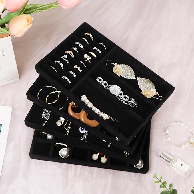Cirhy 4 Stackable Jewelry Trays Organizer Set - Image 5