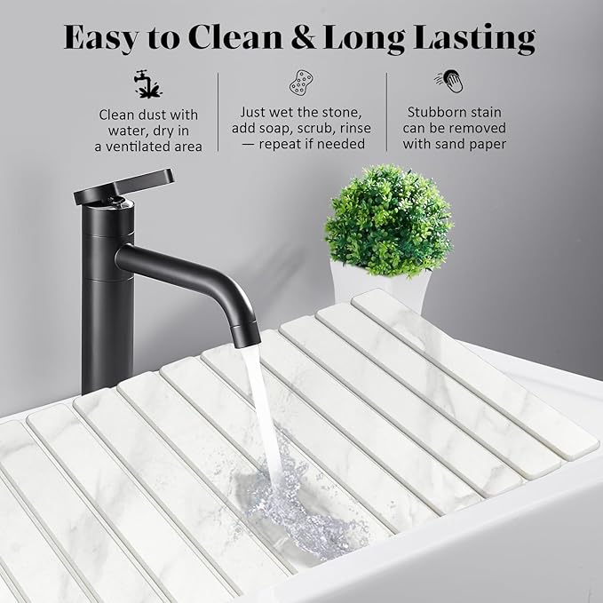 Large Stone Dish Drying Mats for Kitchen Counter, Eco-Friendly Absorbent - Image 5