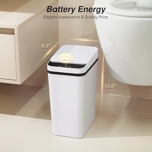 2 Pack Automatic Bathroom Trash Can 2.6 Gallon Smart Touchless Motion Sensor - Image 3