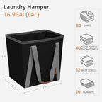 STORAGE MANIAC Collapsible Laundry Caddy, 128L Large Collapsible Laundry Basket - Image 4