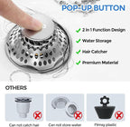 zaa Bathtub Drain Stopper, Upgraded 2in1 Tub Stopper Bathtub Drain Cover and - Image 5