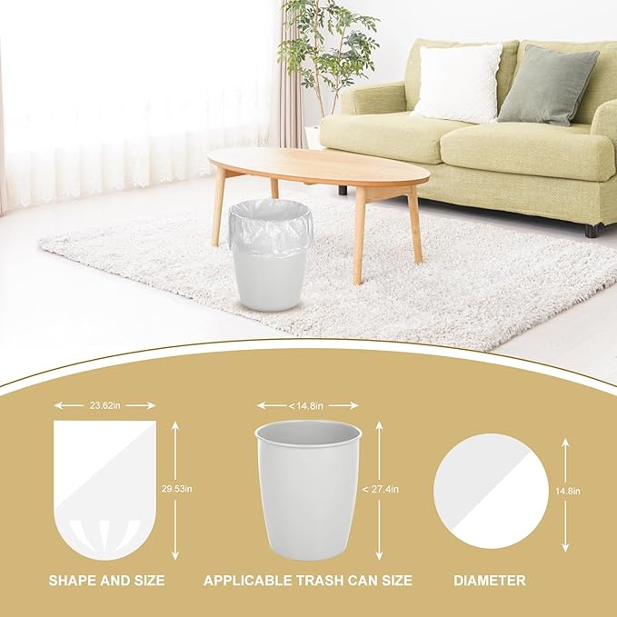 Magesh 12-13 Gallon Trash Bag Strong, Leakage-Free, Medium Garbage Bags - Image 2