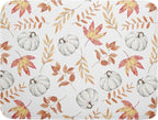 Fall Dish Drying Mat for Kitchen Counter Autumn White Pumpkins Maple Leaves by Unknown