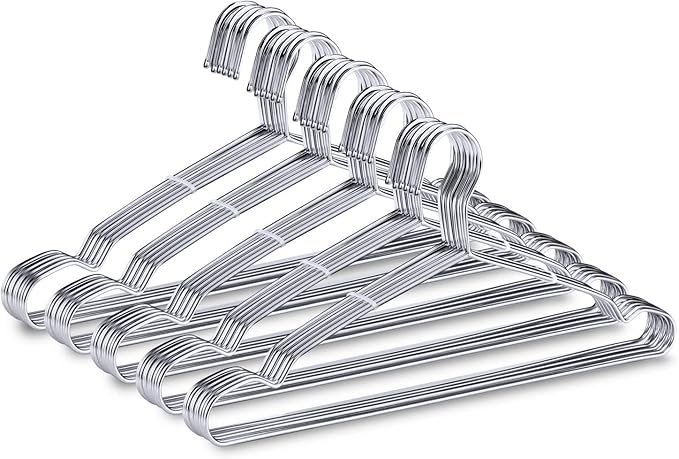 TIMMY Clothes Hangers 50 Pack Heavy Duty Stainless Steel Metal Hangers-16.5 by TIMMY