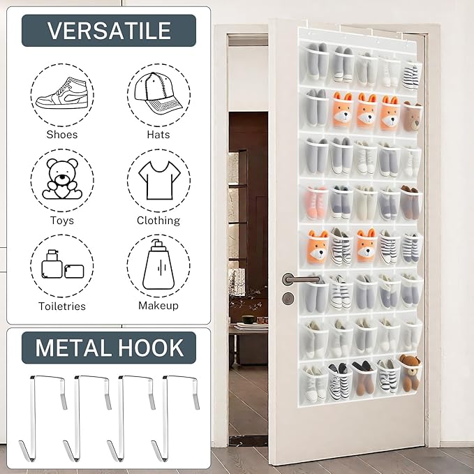 40-Pocket Over the Door Shoe Organizer - Image 4