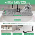 17 Inch Faucet Mat For Kitchen Sink Splash Guard Behind Faucet, ，5°Slope Fast - Image 2