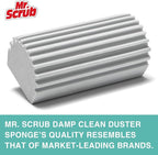 Damp Dusting Sponge Duster, 2 Pack Grey Dust Cleaning Sponge, Reusable - Image 2