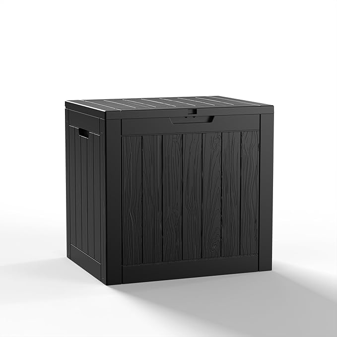 ROJIK 31 Gallon Outdoor Storage Box,Deck Box - Waterproof Patio Furniture, Garden Tools, Cushions, Pool Accessories Storage Bench with Lockable Lid and Side Handles (Black) - Image 7