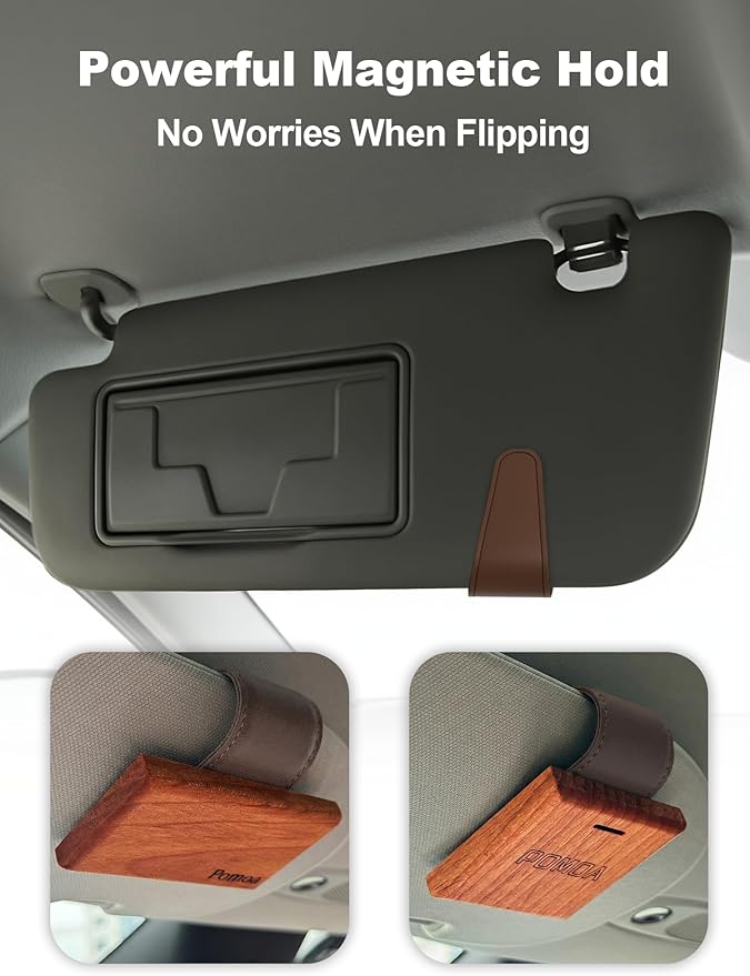 Patented Leather Car Air Freshener Visor Clip, Compatible - Image 5