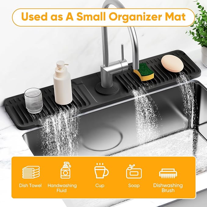 24'' Longer Faucet Mat for Kitchen Sink Splash GuardKitchen Sink Faucet Mat - Image 7