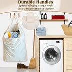 Canvas Laundry Bag with Handles & Drawstring Closure 27.5”Wx35"H, Thick Laundry - Image 5