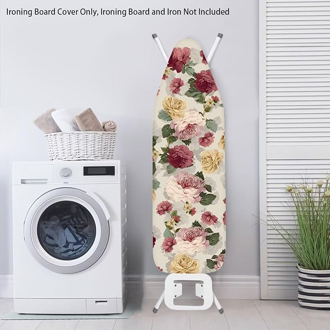 Flower Heavy Duty Ironing Board Cover and Pad Stretch Thick Padding Scorch & - Image 3