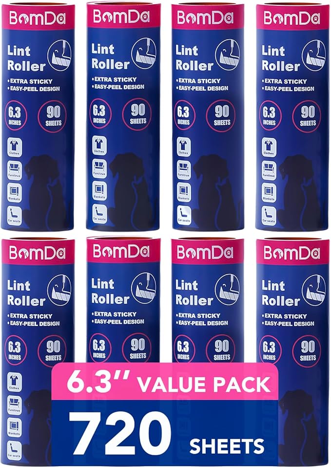 Extra Sticky Large Surface Lint Roller, 6.3'' Giant Lint Roller by BomDa