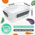 YORY 7 cup Plastic Food Storage Containers - Image 6