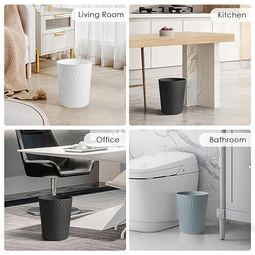 YGJT Small Trash Can, 3 Pack 1.8 Gallons Bathroom Trash Can, Slim Waste Basket - Image 5