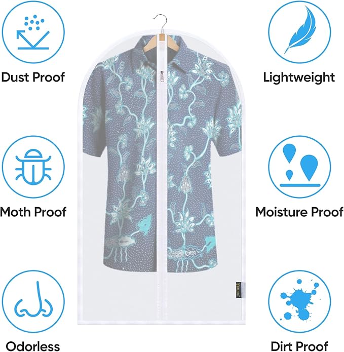 BALEINE 48'' Translucent Garment Bags, 6 Packs PEVA Dress Bag - Image 3
