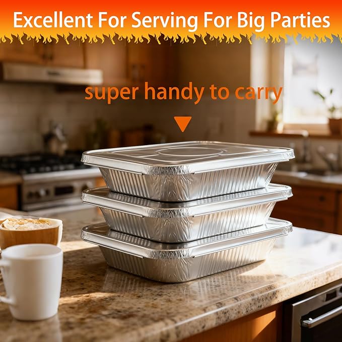Aluminum Foil Pans with Lids 9x13 Disposable – Half Size Aluminum Foil Heavy - Image 7